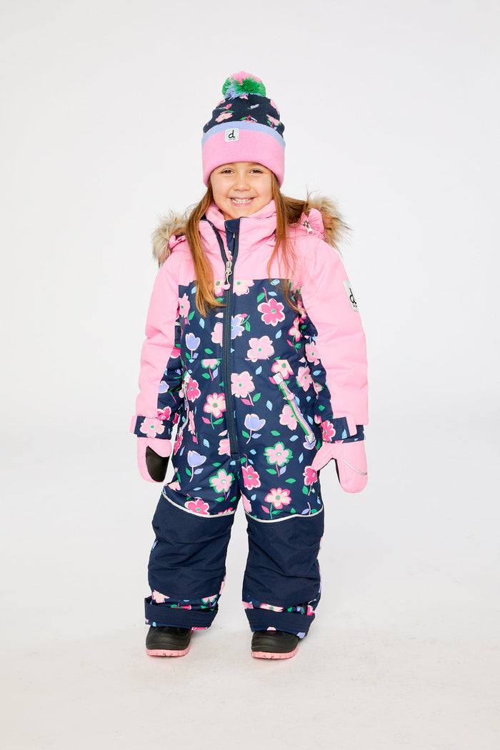 Kids One Piece Discover Snowsuit Blue Floral Print-0