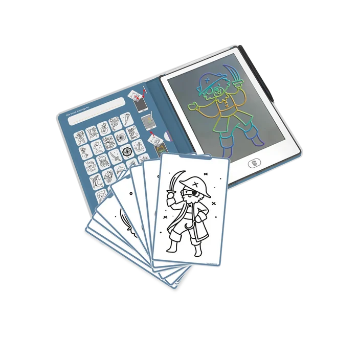 KIDYWOLF - KidyDraw - Mini Drawing Tablet - Ocean & Pirate - 30 Illustrations