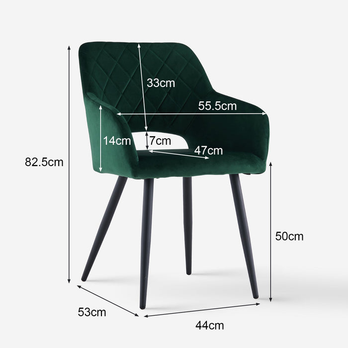 Kieran Velvet Dining Chairs [Set of 2]
