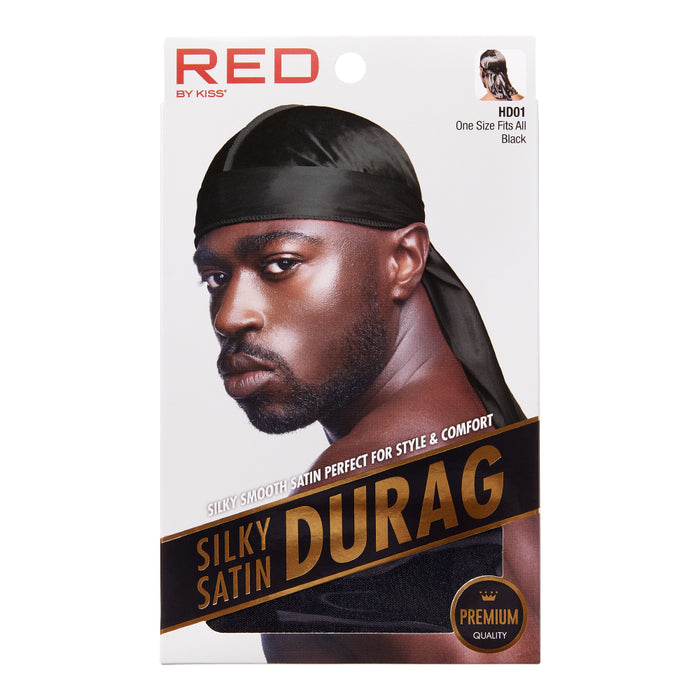 Kiss Silky Satin Durag Black - Dozen Pack - Palms Fashion Inc.