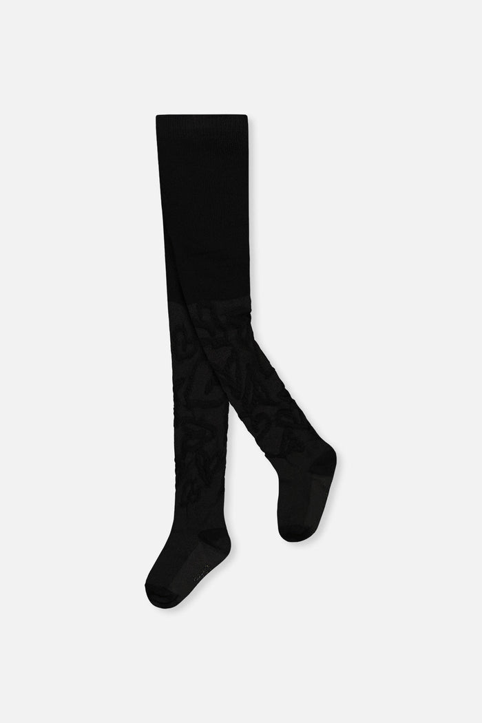 Knit Textured Tights Black-0