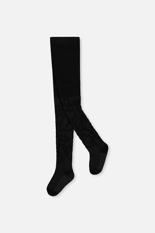 Knit Textured Tights Black-0
