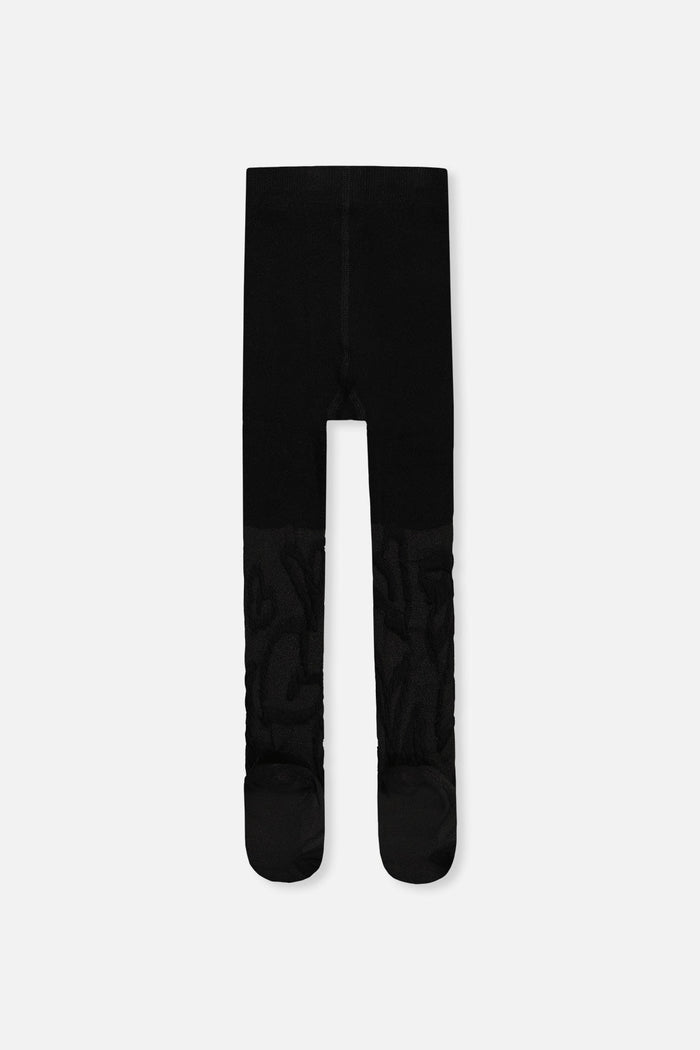 Knit Textured Tights Black-1