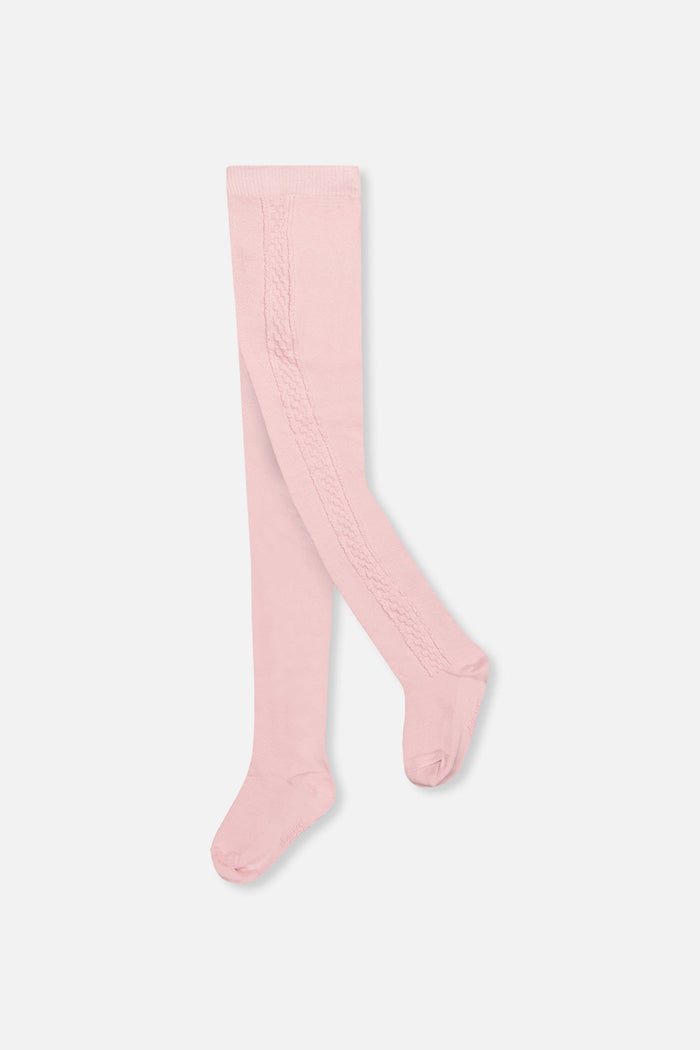 Knit Textured Tights Dusty Pink-0
