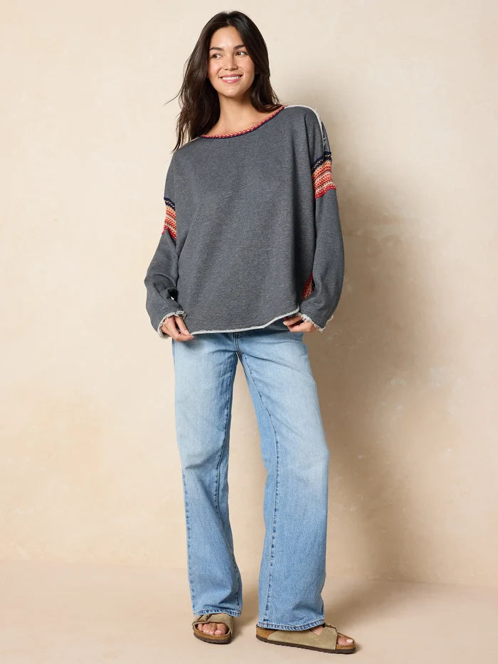 Trim Sweatshirt|Charcoal-view 5