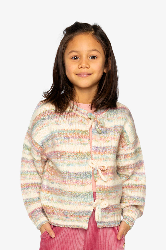 Knitted Cardigan Mauve And Blue Knitwear-1