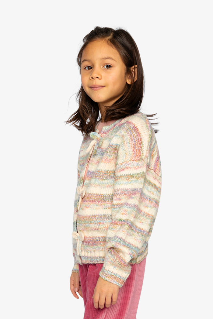 Knitted Cardigan Mauve And Blue Knitwear-2