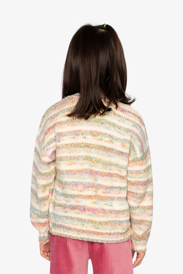 Knitted Cardigan Mauve And Blue Knitwear-3