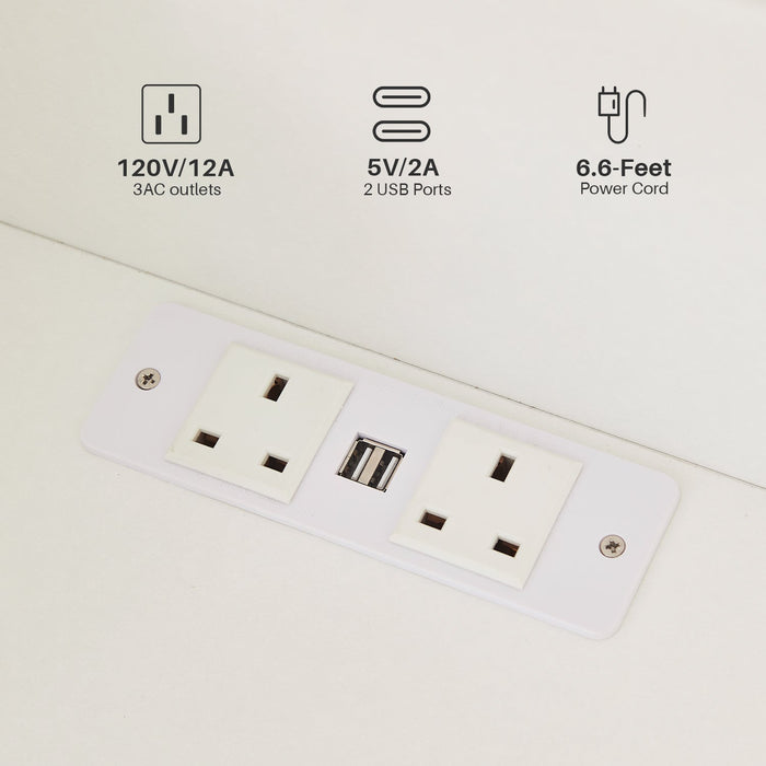 Kody LED Light Bedside Table [Charging Station][Nightstand]