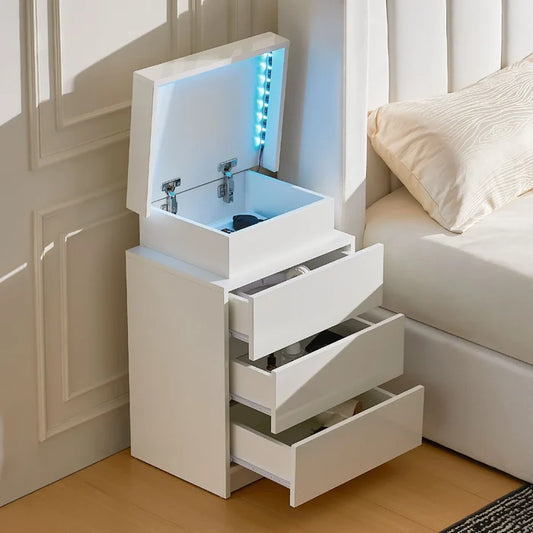 Kumar Bedside Table [Voice Controllable LED Lights]
