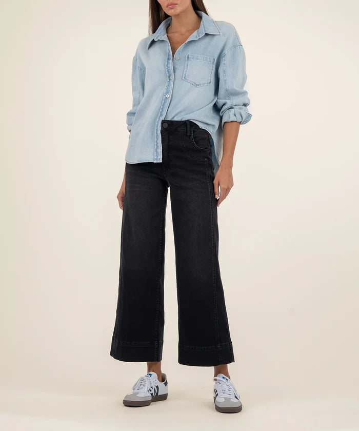 KUT: Meg High Rise Wide Leg -Black Glittering - B Social Boutique