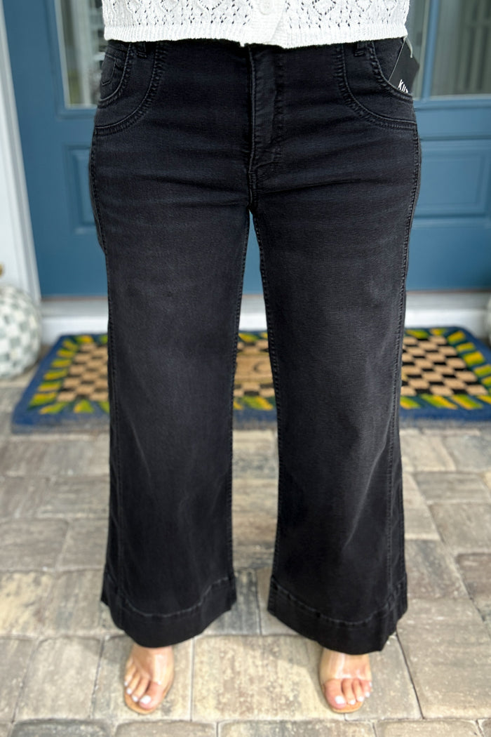 KUT: Meg High Rise Wide Leg -Black Glittering