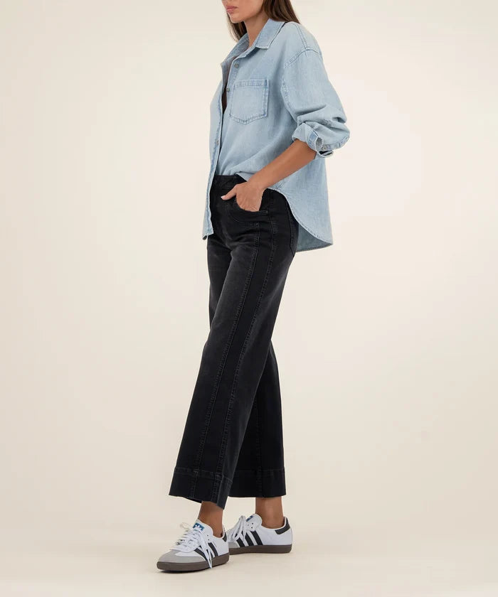 KUT: Meg High Rise Wide Leg -Black Glittering - B Social Boutique