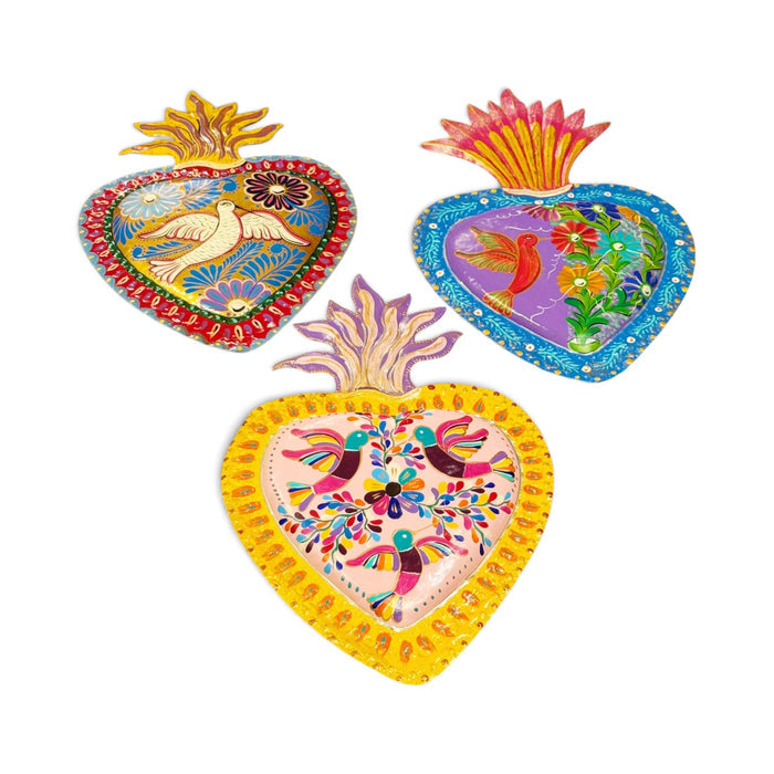 Large Tin Hummingbird Sacred Hearts