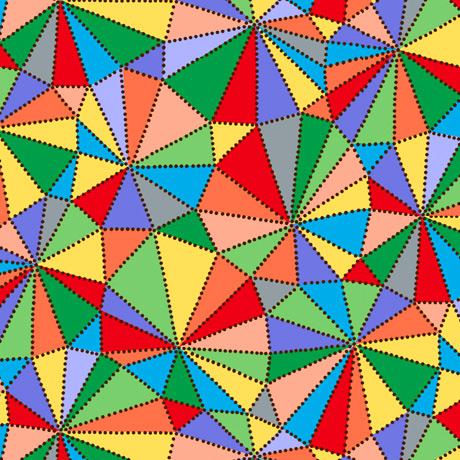 LAST CHANCE - PLAYFUL ELEPHANTS - PATCHWORK GEO (3.5 yds)