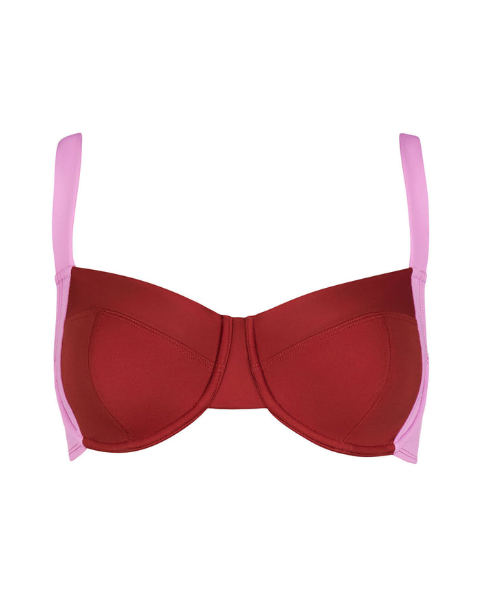 Outline image of Lifty Shapewear Wide Strap Underwire Bikini Top - Copper/Lilac