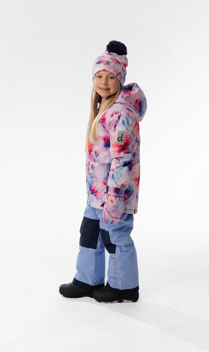 Light Weight Two Piece Chill Snowsuit Mauve Printed Flowers-3