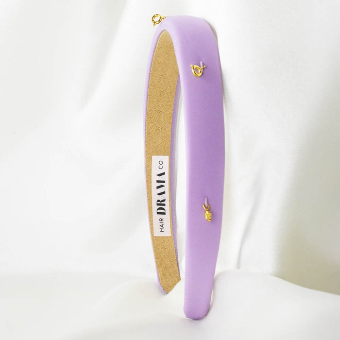 Lilac Puff Hair Band - 5 Charms