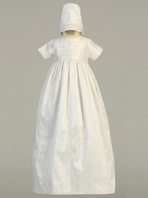 Lito Raw Silk Gown with Tucks
