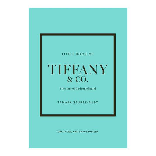 Tiffany coloured book titled 'Little Book of Tiffany & Co.' on a white background
