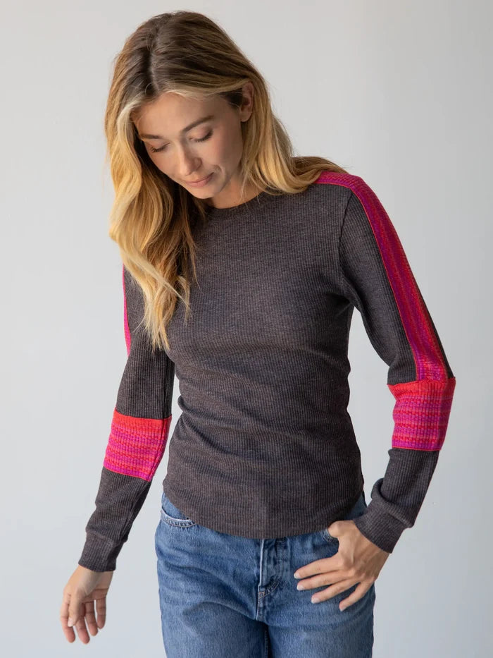 London Trim Top - Charcoal-view 1