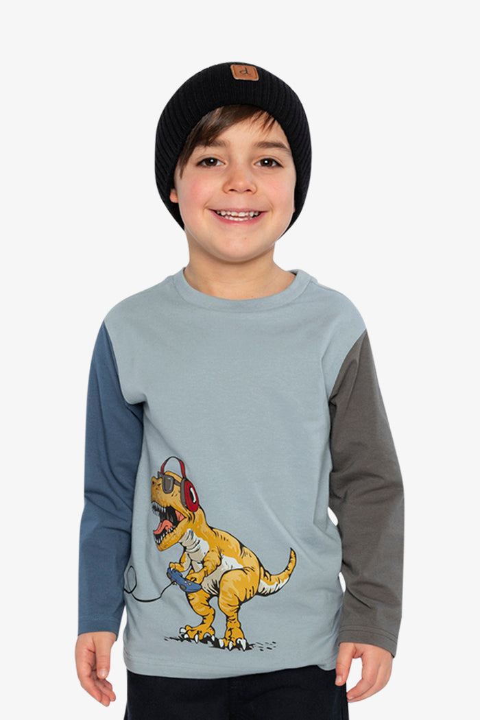 Long Sleeve Organic Cotton T-Shirt Sky Blue-1