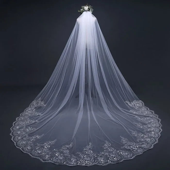 Wedding Veils - Lace Edge Cathedral Bridal Veil