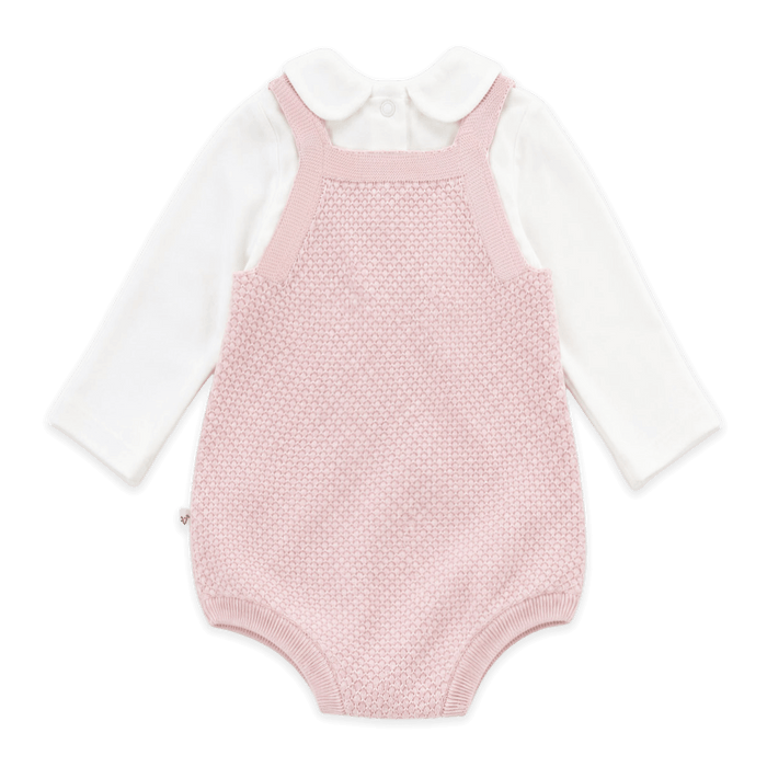 Back of Love Embroidered Sweater Knit Baby Romper & Bodysuit Set in Organic Cotton