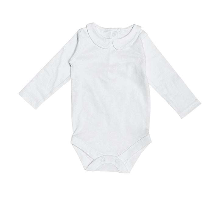 Organic Peter Pan Collar Basic Baby Bodysuit - Front