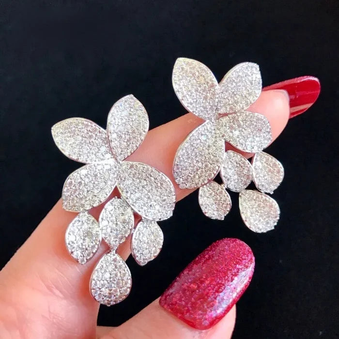 Wedding Jewelry - Cubic Zirconia Bridal Earrings - Available in Silver, Rose Gold and Yellow Gold