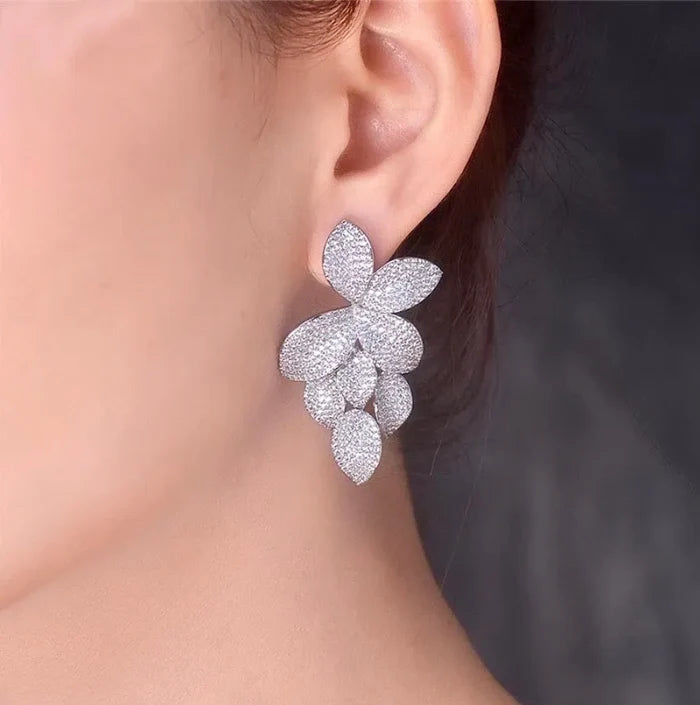 Wedding Jewelry - Cubic Zirconia Bridal Earrings - Available in Silver, Rose Gold and Yellow Gold