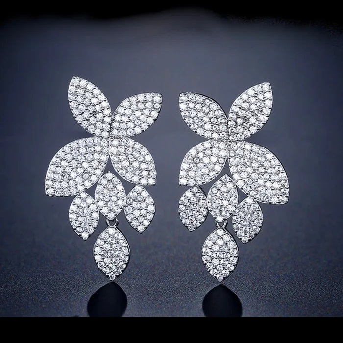 Wedding Jewelry - Cubic Zirconia Bridal Earrings - Available in Silver, Rose Gold and Yellow Gold