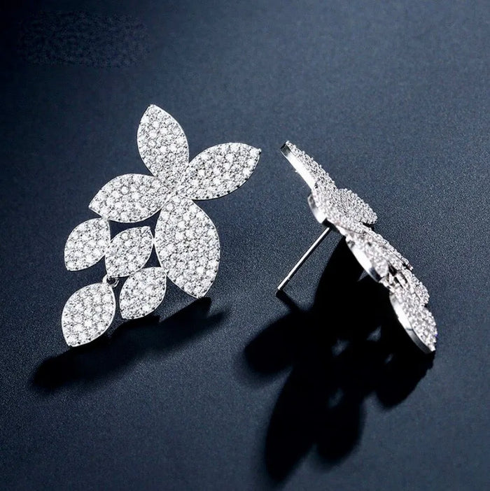 Wedding Jewelry - Cubic Zirconia Bridal Earrings - Available in Silver, Rose Gold and Yellow Gold