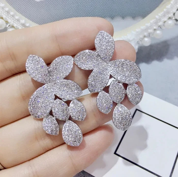 Wedding Jewelry - Cubic Zirconia Bridal Earrings - Available in Silver, Rose Gold and Yellow Gold