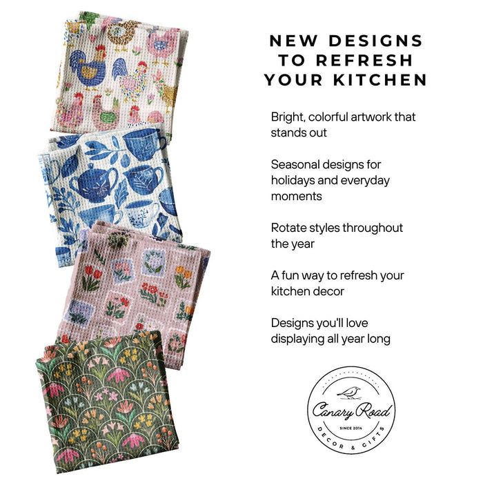 Magnolia Floral Kitchen Towel Flower Bloom Spring Summer