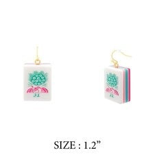 Mahjong Tile Acrylic Earrings