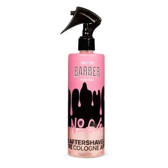 Marmara Barber Aftershave Cologne No.64 (400ml) Pink bottle of aftershave with black text on a white background