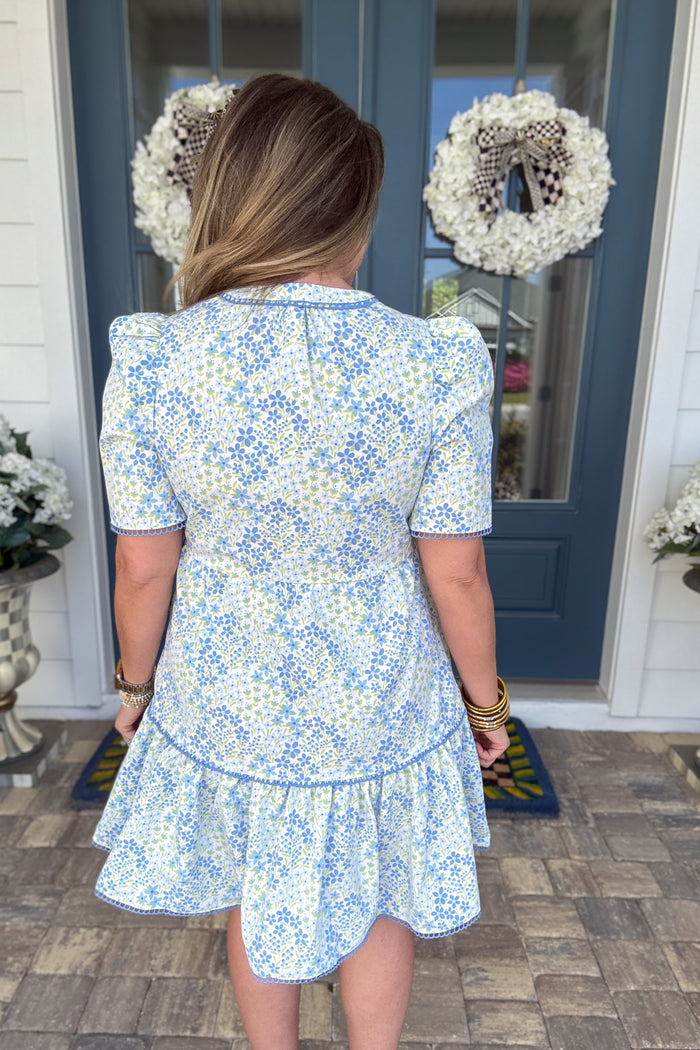 Mary Square: Adelyn Dress -  Larkspur Fields Blue - B Social Boutique