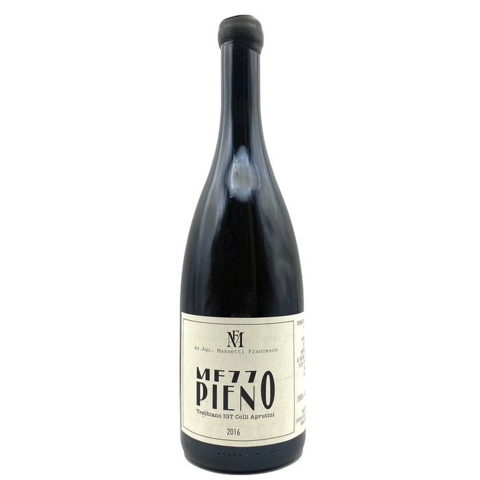 Dark wine bottle with cream label, MFT170 PIENO and 2016