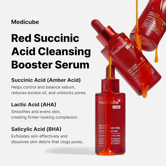 MEDICUBE Red Acne Succinic Acid Peel Serum 40 gm - DOKAN