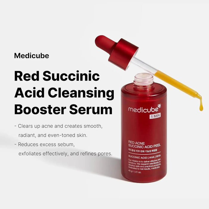 MEDICUBE Red Acne Succinic Acid Peel Serum 40 gm - DOKAN