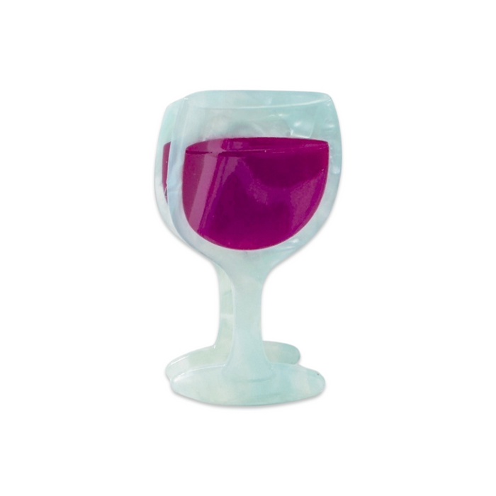 Midi Red Wine Glass Hair Claw Clip