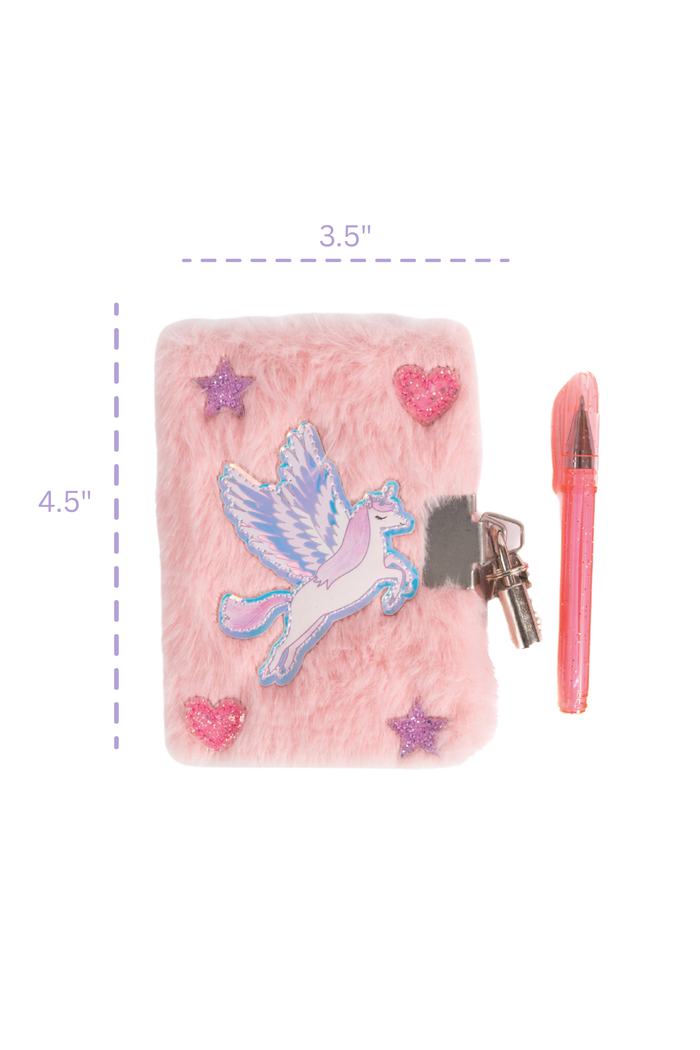 Mini Furry Journal with Lock & Pen