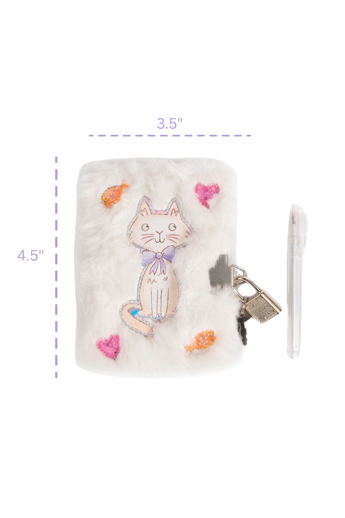 Mini Furry Journal with Lock & Pen