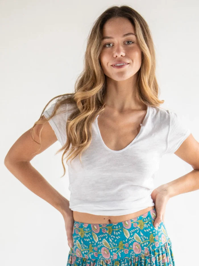 Molly Cotton Tee Shirt - White-view 6
