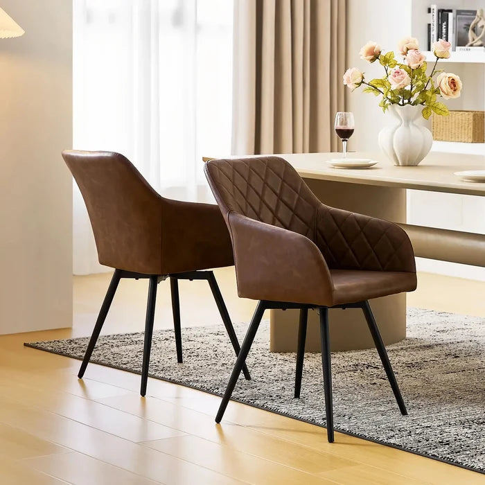 Moree Faux Leather Swivel Dining Chair