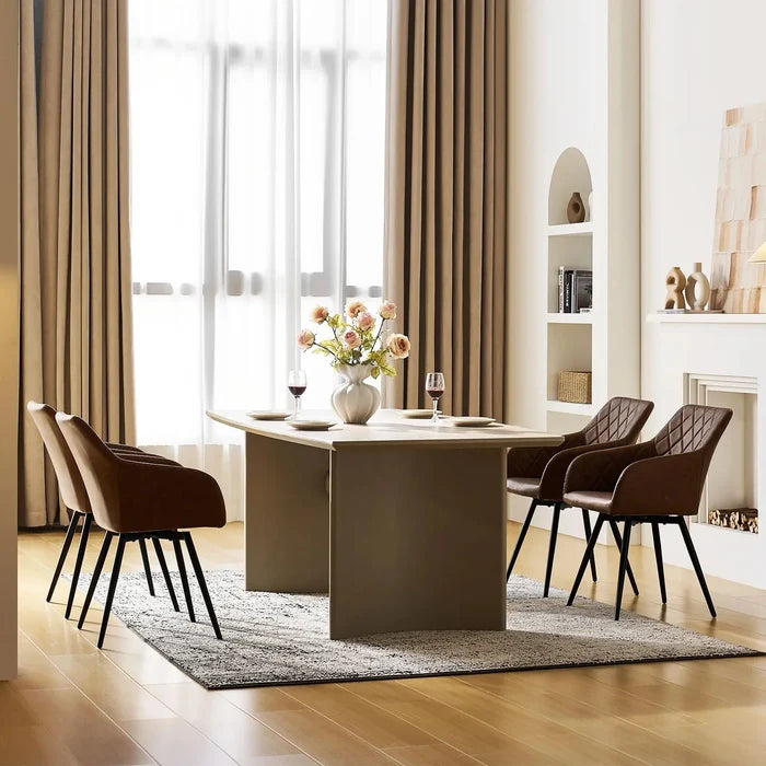 Moree Faux Leather Swivel Dining Chair