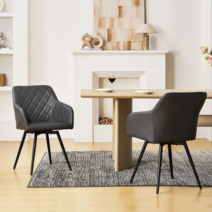Moree Faux Leather Swivel Dining Chair