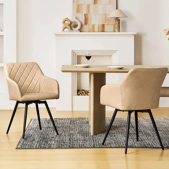 Moree Faux Leather Swivel Dining Chair