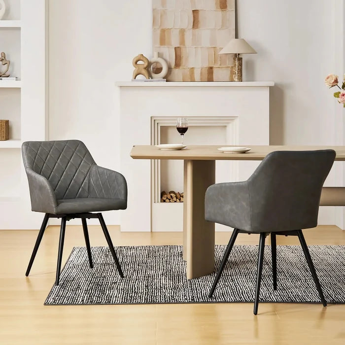 Moree Faux Leather Swivel Dining Chair